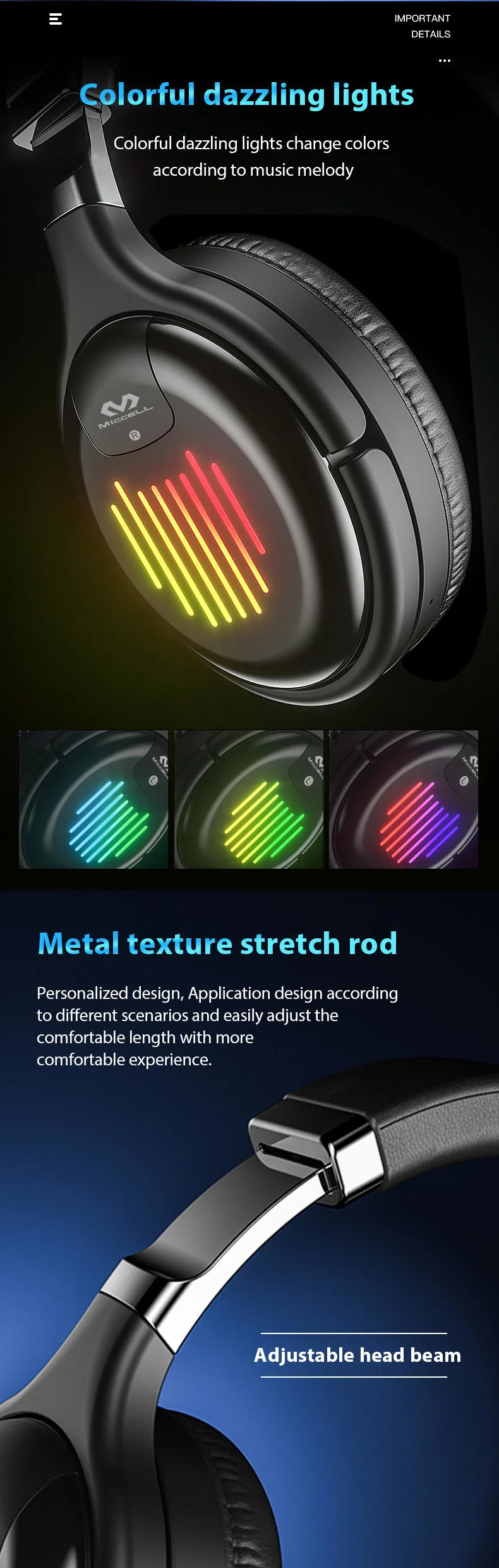 Custom RGB Headset USB 3.5 Virtual Reality Stereo Gamer Wired Headphone Microphone Earphones Vr Gaming Wireless Headset with Mic