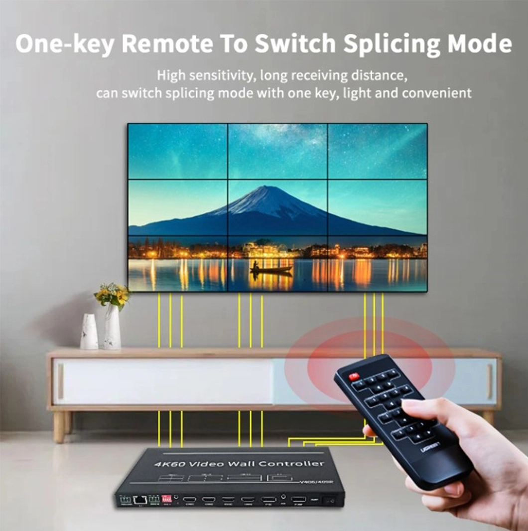 New Summer Popular Product RS232 Remote Control 4K 8K TV 1X5 3X3 3X4 3X1 4K Video Wall Controller