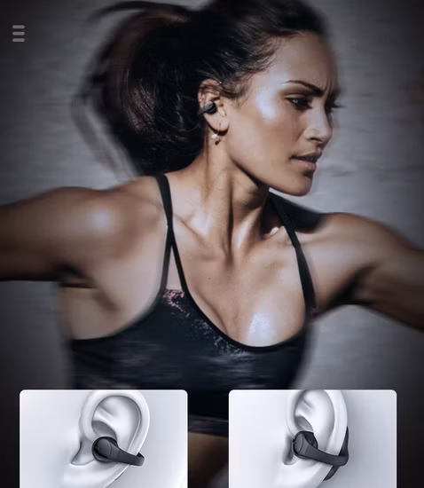 Fone de ouvido Bluetooth para design esportivo, design intra-auricular